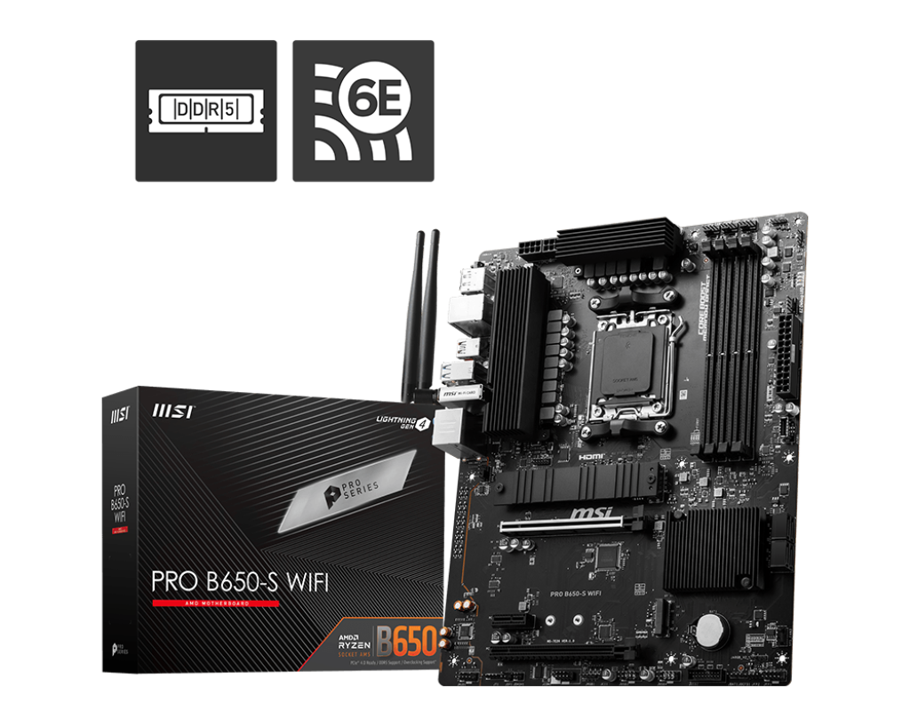 Placa de baza MSI PRO B650-S WIFI, Socket AM5, DDR5, ATX