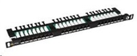 Solarix – 19″ Patch panel 24xRJ45 CAT5E UTP 0,5U černý