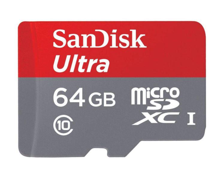 Card de memorie SanDisk Ultra microSDXC, 64GB, 100MB/s Class 10 UHS-I