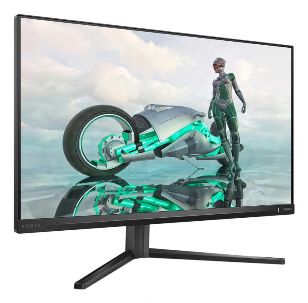Monitor Gaming Philips EVNIA, 27″, IPS, FHD, 180Hz, 1ms, 0.5ms, HDR10, FlickerFree, Boxe 2W x 2, HA, Pivot, HDMI, DisplayPort, 27M2N3200A/00, Negru