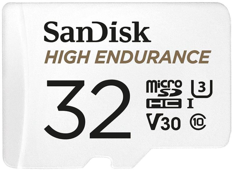 Card de memorie SanDisk micro SD Max Endurance Video 32 GB, Class 10, V30, UHS-I U3 + adaptor