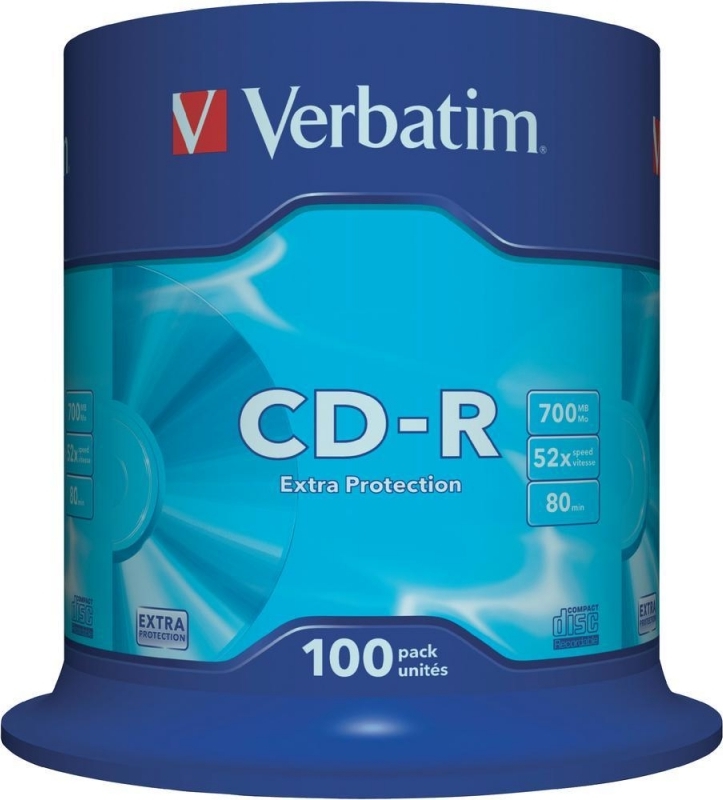 CD-R Verbatim Extra Protection Surface, 52X, 700MB, 100 buc