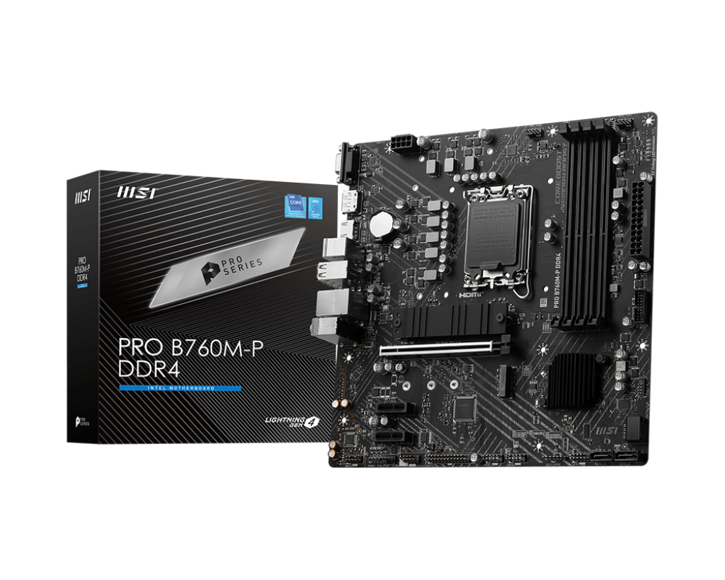 Placa de baza MSI PRO B760M-P DDR4, Intel B760, Socket 1700, mATX