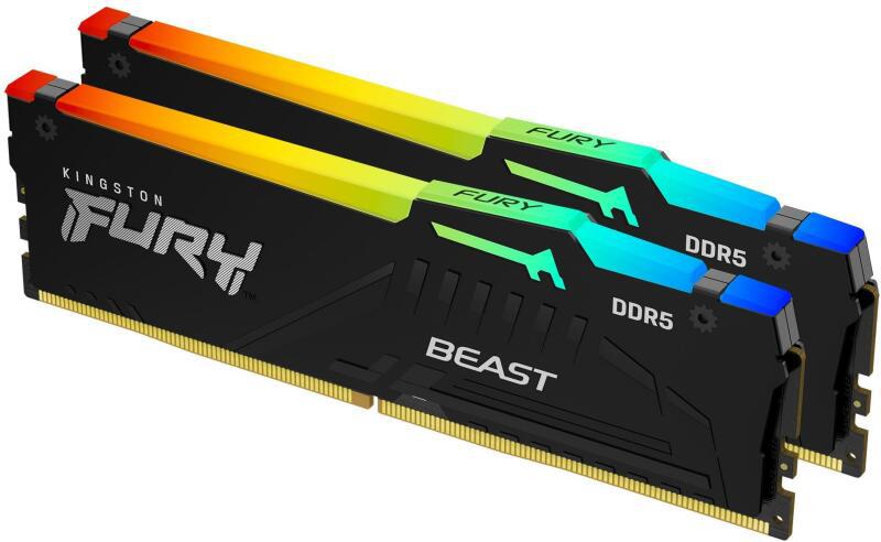 Memorie Kingston, 64GB(2×32) DDR5 6000MT/s CL30 Fury Beast Black RGB Expo