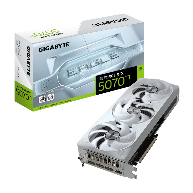 Placa Video GIGABYTE GEFORCE RTX 5070 TI EAGLE OC ICE SFF 16GB