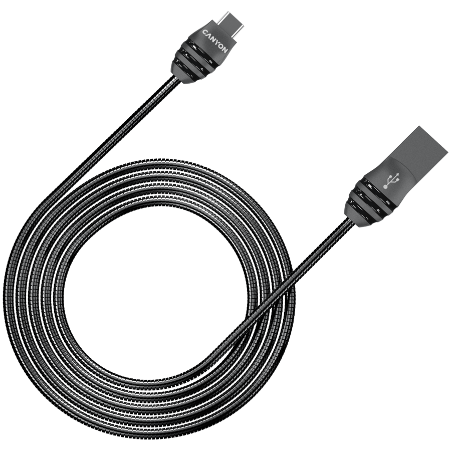 Cablu de date Canyon, UC-5 USB-C 10W, 1m, Dark Grey (CNS-USBC5DG)