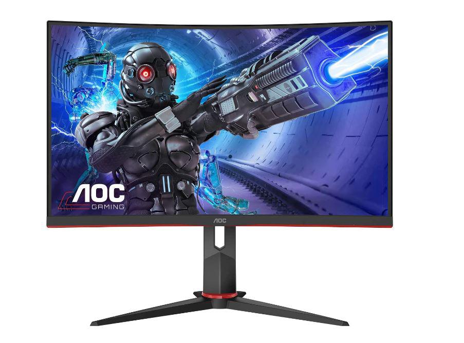 Monitor Gaming Curbat WLED VA AOC 31.5″, Full HD (1920×1080), 240Hz, 0.5 ms, AMD, 2x HDMI, DisplayPort, Jack, FrameLess, VESA, negru
