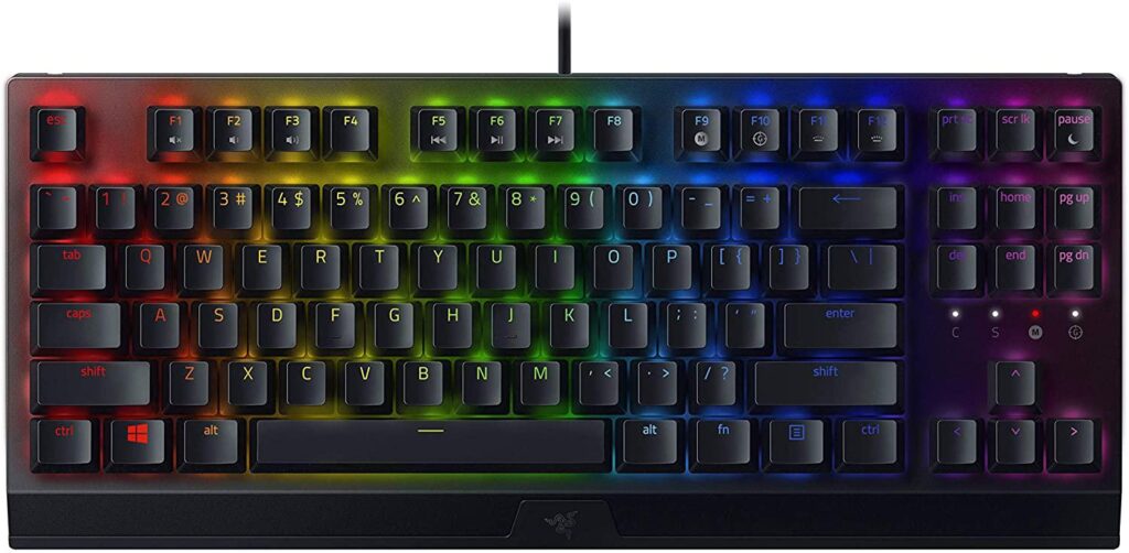 Tastatura gaming mecanica Razer BlackWidow V3 TKL, iluminare Chroma RGB, switch Razer Green, US Layout, Negru