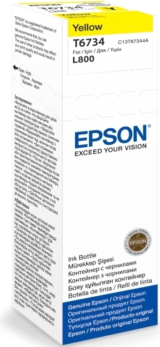 Flacon Epson T6734, original, pentru imprimantele L800, L805, L810, L850, L1800 70 ml, galben