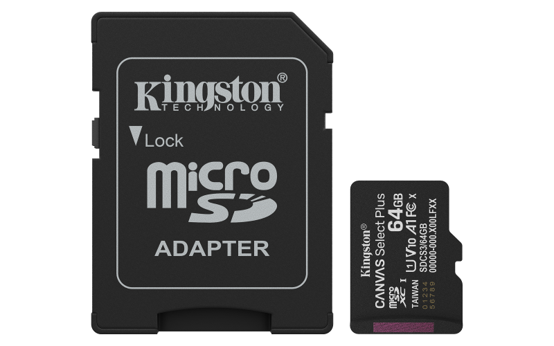 Card de Memorie MicroSDXC Kingston, 64GB, Select Plus, Clasa 10 UHS-I, Cu adaptor