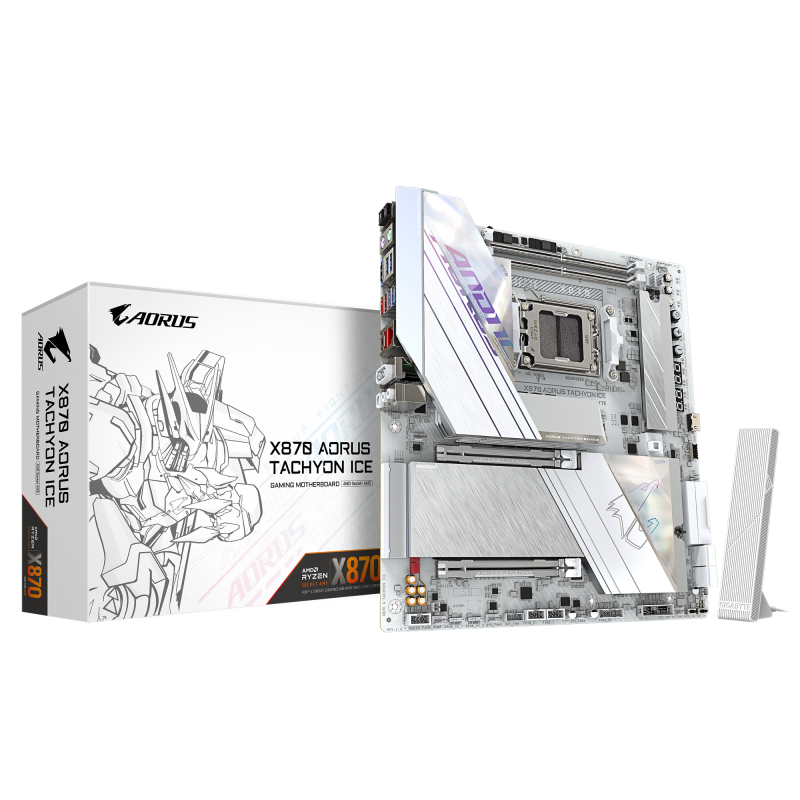 Placa de baza Gigabyte X870 TACHYON ICE, AM5, DDR5, Wi-Fi, BT, ATX, Alb