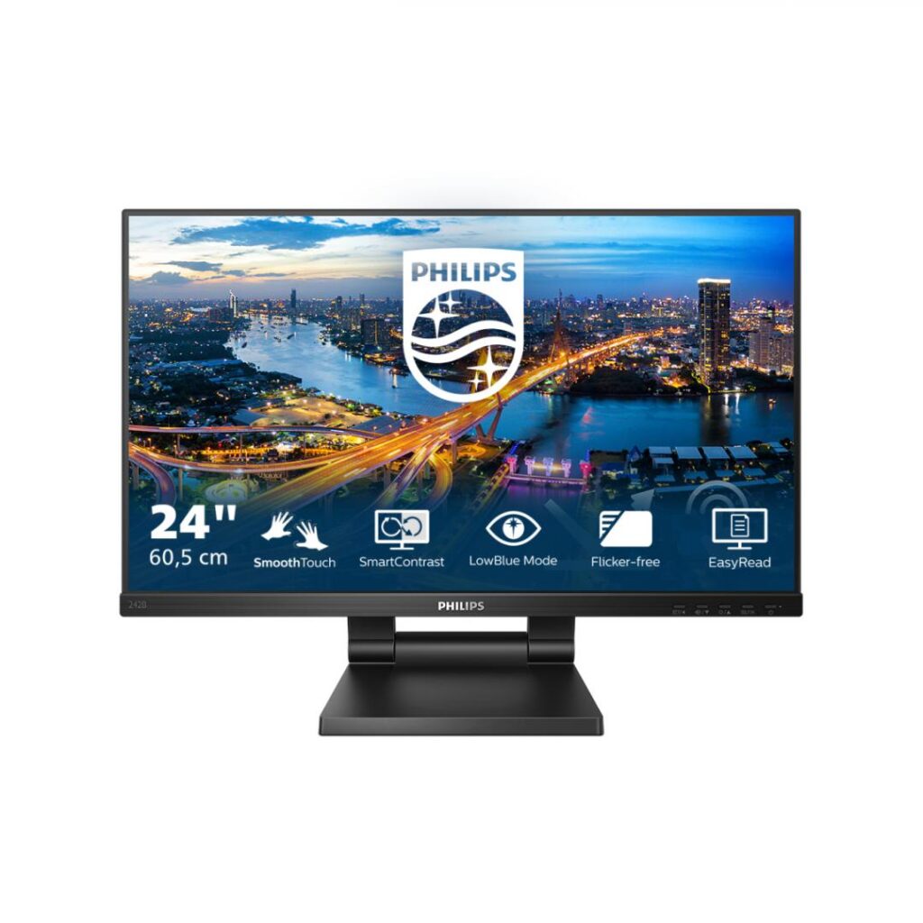 Monitor LED IPS Philips 23.8″, Full HD, DisplayPort, Vesa, Negru