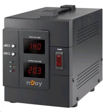 AVR nJoy Akin 2000, 2000VA/1600W, cu releu, LCD Display, functie de intarziere la pornire, functie de selectie a tensiunii, 2 prize Schuko