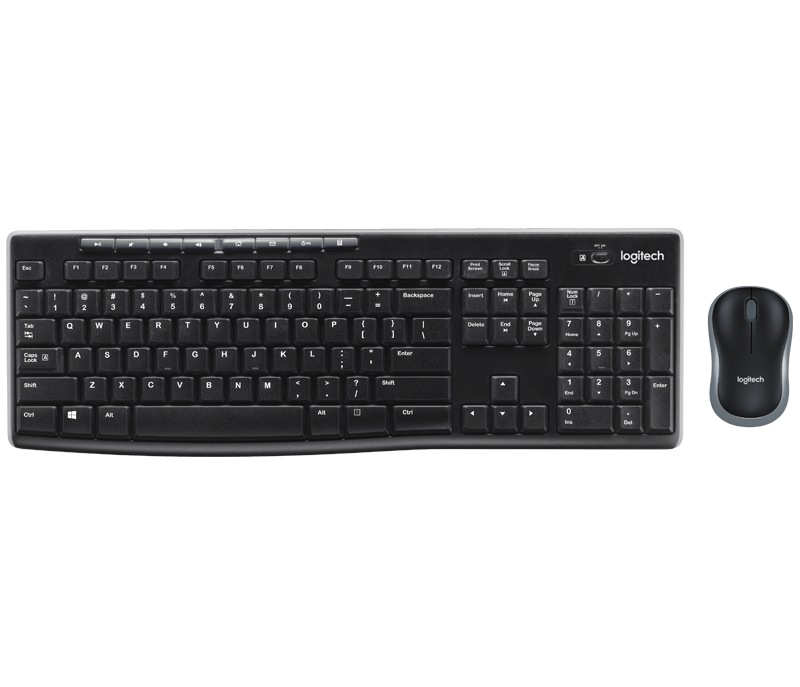 Kit Logitech Wireless Desktop MK270, USB 2.0, layout US INTL, Negru