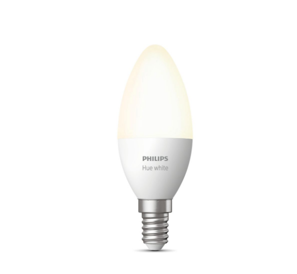 Bec LED inteligent Philips Hue, Bluetooth, Zigbee, lumanare, E14, 5.5W, 470 lm, lumina alba calda (2700K), clasa energetica F