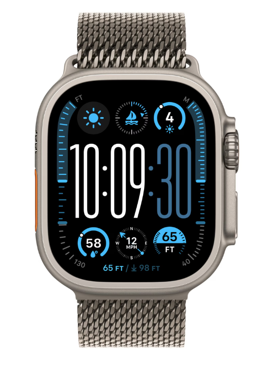 Apple Watch Ultra 2, GPS, Cellular, Carcasa Natural Titanium 49mm, Natural Titanium Milanese Loop – M