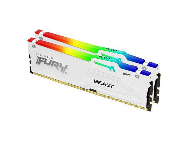 Memorie Kingston, 64GB(2×32) DDR5 6000MT/s CL30 Fury Beast White RGB Expo