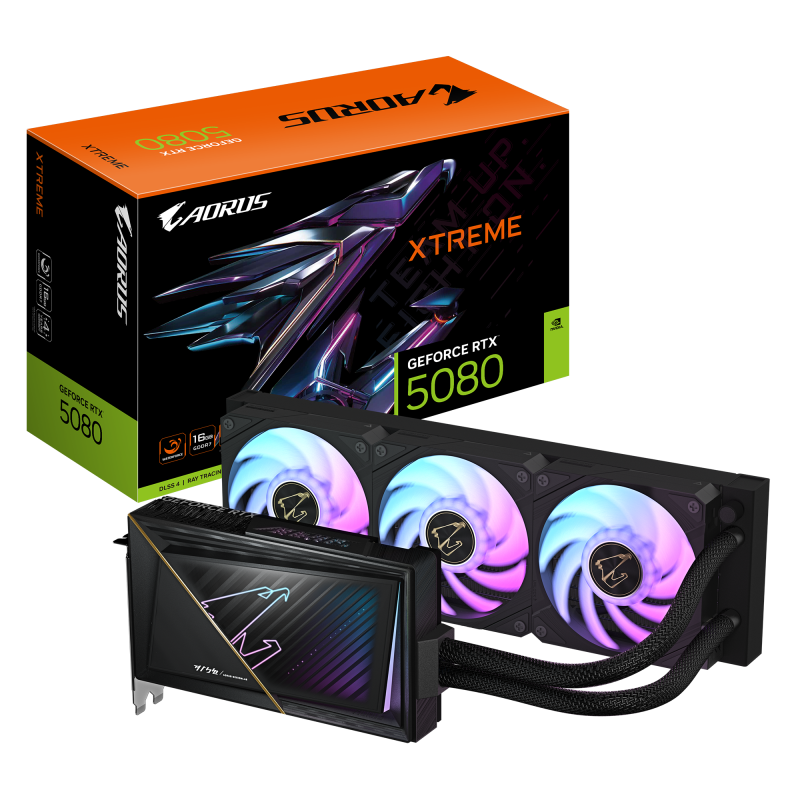 Placa video GIGABYTE AORUS GeForce RTX™ 5080 XTREME WATERFORCE , 16GB GDDR7, 256-bit