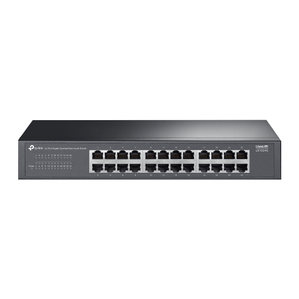 Switch TP-Link LS1024G, 24 porturi Gigabit, 10/100/1000 Mbps, Rackmount