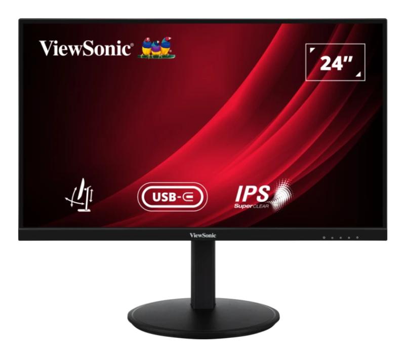Monitor LED ViewSonic VG2409-MHDU-2, 24”, 100Hz, Full HD (1920 x 1080), IPS, USB-C, HDMI, DisplayPort, Hub USB, Ergonomic, Negru