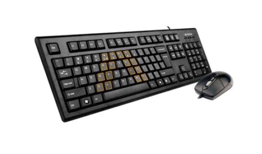 Kit A4Tech Tastatura KRS-85 + Mouse OP-720-B, PS/2, Negru