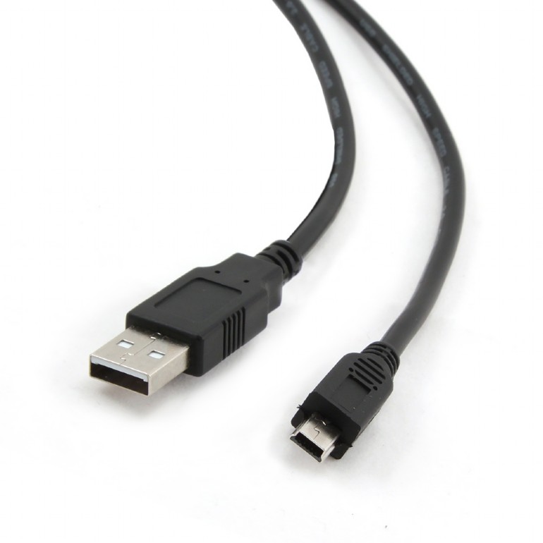 Cablu alimentare si date Gembird, USB 2.0 (T) la Mini-USB 2.0 (T), 1.8m, conectori auriti, Negru, CCP-USB2-AM5P-6