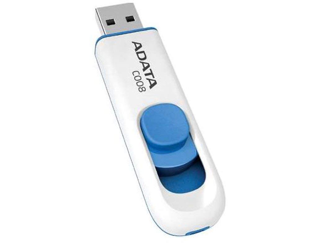 Memorie USB ADATA C008, 64GB, USB 2.0, Alb/Albastru