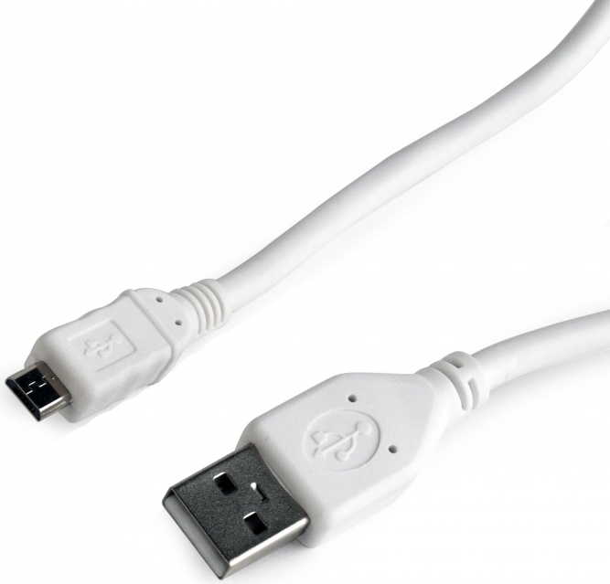 Cablu alimentare si date Gembird, USB 2.0 (T) la Micro-USB 2.0 (T), 1m, Alb, CCP-mUSB2-AMBM-W-1M
