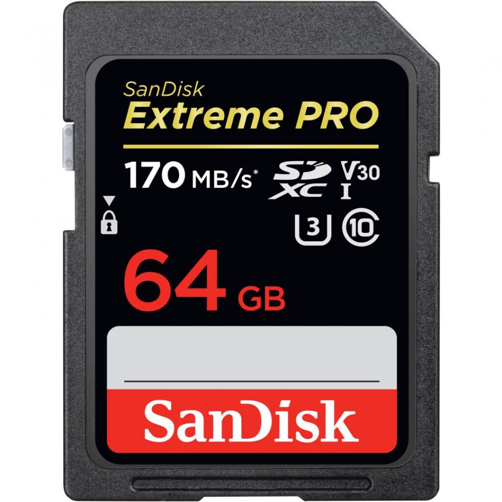 Card de memorie SanDisk Extreme PRO 64GB SDXC pana la 200MB/s & 90MB/s Read/Write speeds, UHS-I, Class 10, U3, V30