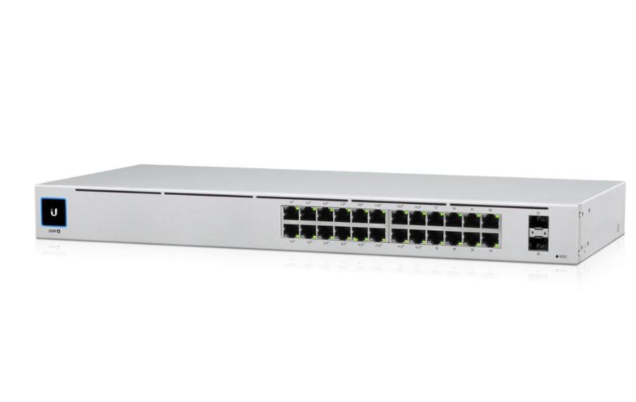 Switch Ubiquiti Standard 24 PoE USW-24-POE, 16 porturi Gigabit PoE+, 8 porturi Gigabit, 2 porturi Gigabit SFP