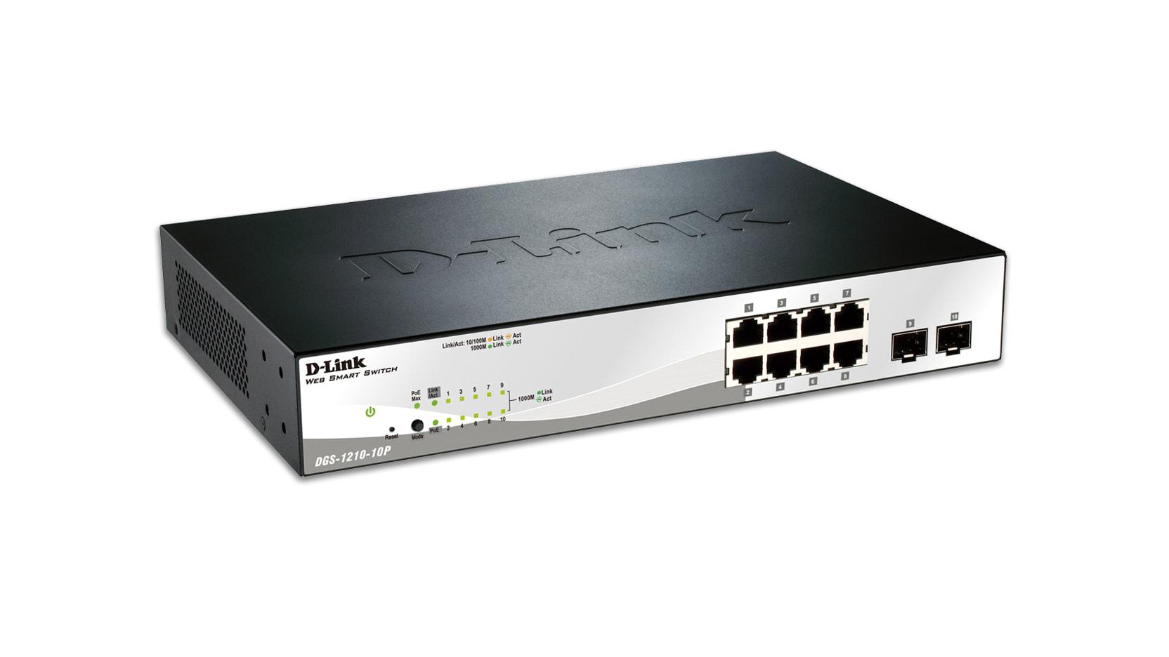 Switch D-Link DGS-1210-10P, 10 x 10/100/1000, 2 Combo SFP Gigabit 1 Switch D-Link DGS-1210-10P, 10 x 10/100/1000, 2 Combo SFP Gigabit