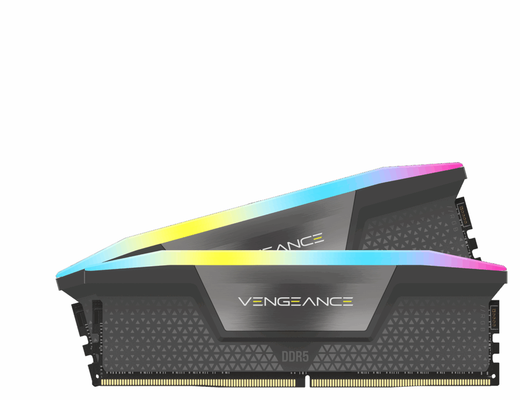 Memorie Corsair VENGEANCE RGB DDR5, 32GB, KIT 2x16GB, 6400MT/s, C36, 1.35V, AMD/Intel, Gri