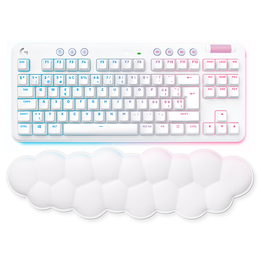 Tastatura mecanica gaming Logitech G715, Wireless, iluminare RGB, layout US INT’L, Switch GX Red, Alb