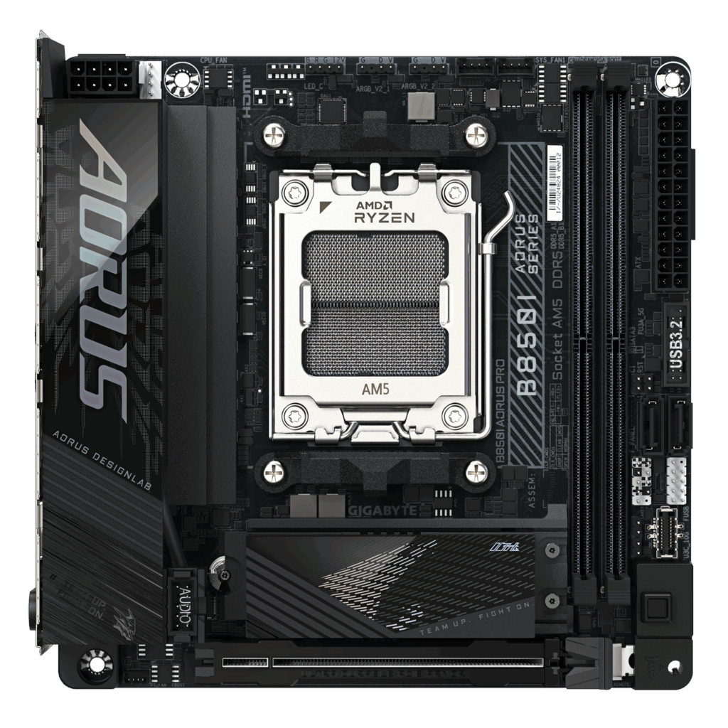 Placa de baza GIGABYTE B850I AORUS PRO, AM5, DDR5, Wi-Fi, BT, Mini-ITX, Negru