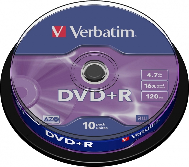 DVD+R VERBATIM  4.7GB, 120min, viteza 16x,  10 buc, Single Layer, spindle, „Matt Silver” „43498” 951763