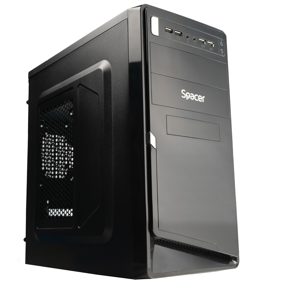 Carcasa Spacer Moon, ATX Mini-Tower, Sursa 450W, Neagra