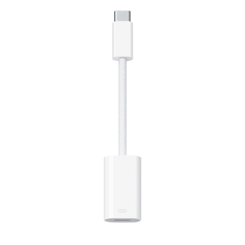 Adaptor incarcator, Apple, USB-C la Lightning, Alb