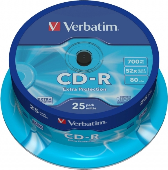 CD-R VERBATIM  700MB, 80min, viteza 52x,  25 buc, spindle, „43432”