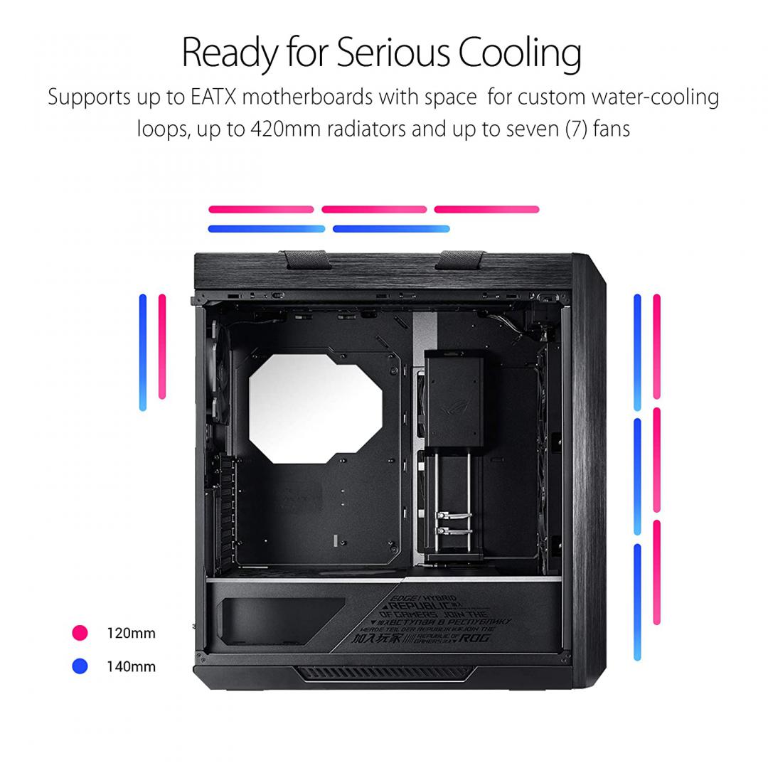 Carcasa ASUS ROG Strix Helios, Mid-Tower, fara sursa, E-ATX, Black 2 Carcasa ASUS ROG Strix Helios, Mid-Tower, fara sursa, E-ATX, Black - imagine 2