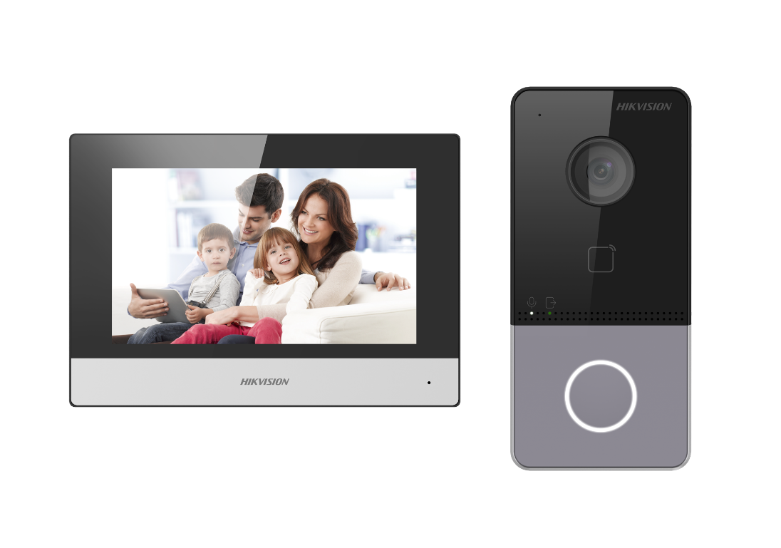 Kit videointerfon IP Hikvision, WiFi, 2MP, 7inch, Full HD, 1 familie, montaj aparent, Wireless si PoE 1 Kit videointerfon IP Hikvision, WiFi, 2MP, 7inch, Full HD, 1 familie, montaj aparent, Wireless si PoE