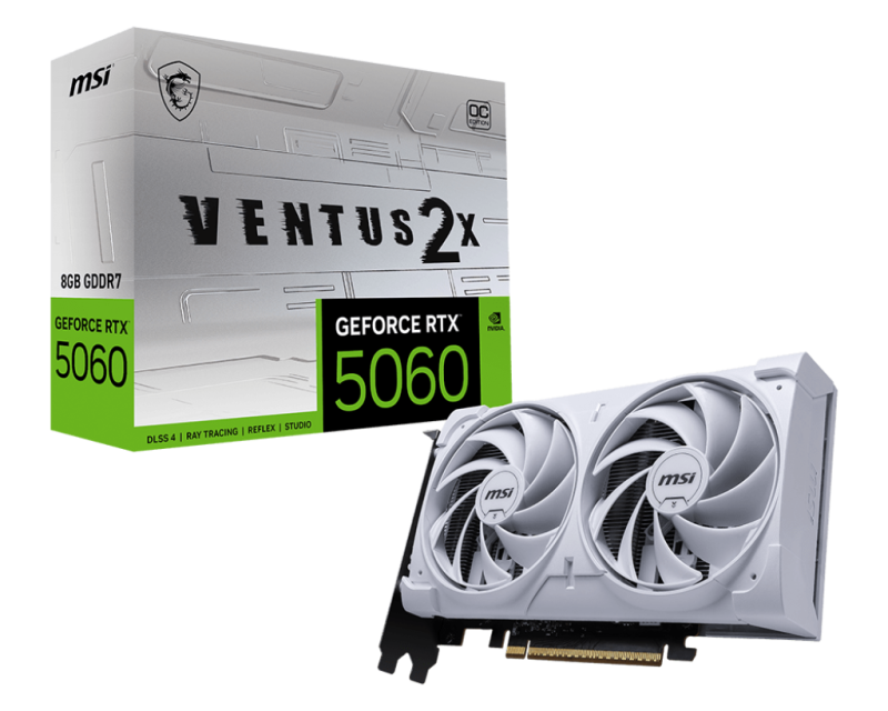 Placa video MSI GeForce RTX™ 5060 8G VENTUS 2X OC WHITE, 8GB GDDR7, 128-bit