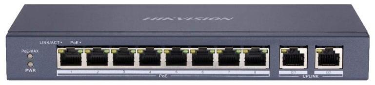Switch Hikivision DS-3E0310P-E/M, 8 porturi PoE si 2 porturi gigabit 2 Switch Hikivision DS-3E0310P-E/M, 8 porturi PoE si 2 porturi gigabit - imagine 2