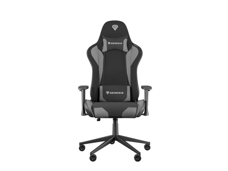 Scaun Gaming Genesis NITRO 440 G2, Baza Metalica, Sezut si Spatar Textil Ajustabil 150°, Perna Lombar si Gat, Max 120 kg., Roti 60mm cu Invelis CareGlide Antiscratch, Negru-Gri