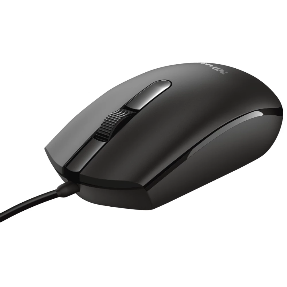 Mouse Trust Basi, 1200 DPI, cablu 1.6 m, 3 butoane, Negru