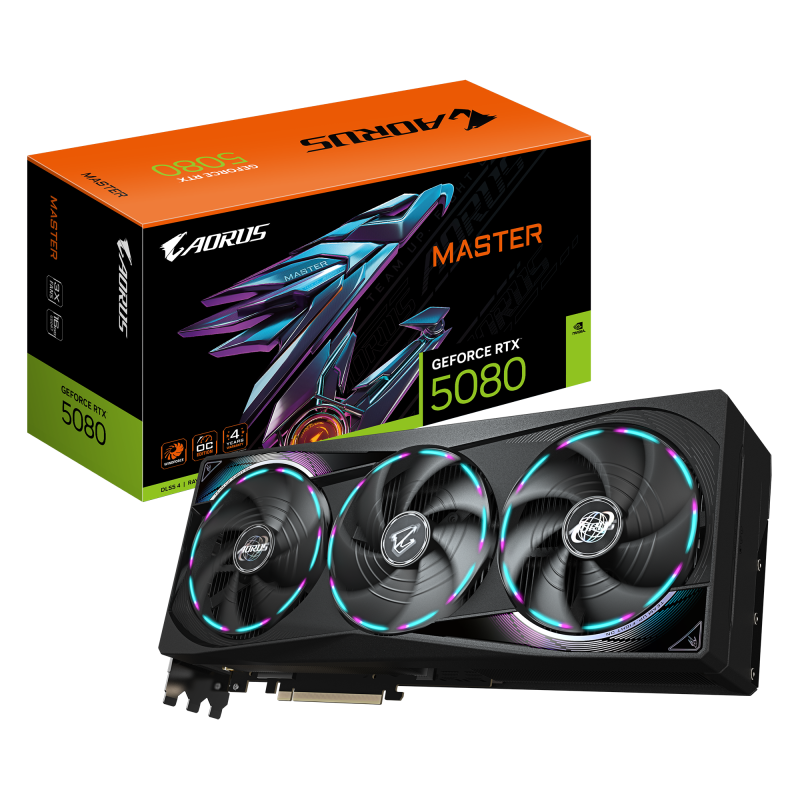 Placa video GIGABYTE AORUS GeForce RTX™ 5080 MASTER, 16GB GDDR7, 256-bit