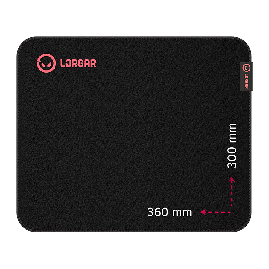 Mousepad gaming Lorgar Main 323 360×300 Black Red