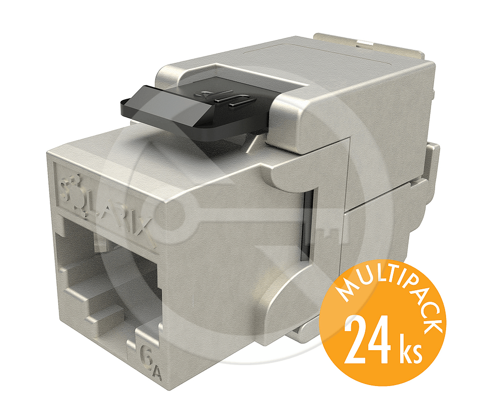 Conector Solarix CAT6A STP, set 24 bucati, 10G, auto-zavor, Argintiu 3 Conector Solarix CAT6A STP, set 24 bucati, 10G, auto-zavor, Argintiu - imagine 3