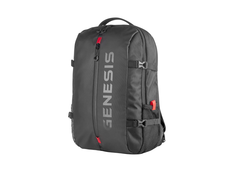 Rucsac Laptop Genesis PALLAD 410, Compartiment Laptop max. 15,6″, Buzunare laterale, Bretele Captusite, Rezistent la apa, Dimensiuni 44 x 32 x 12 cm, Negru