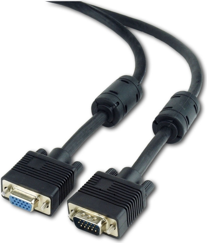 Cablu video Gembird VGA (T) la VGA (M), 1.8m, premium, dublu ecranat, negru, CC-PPVGAX-6B