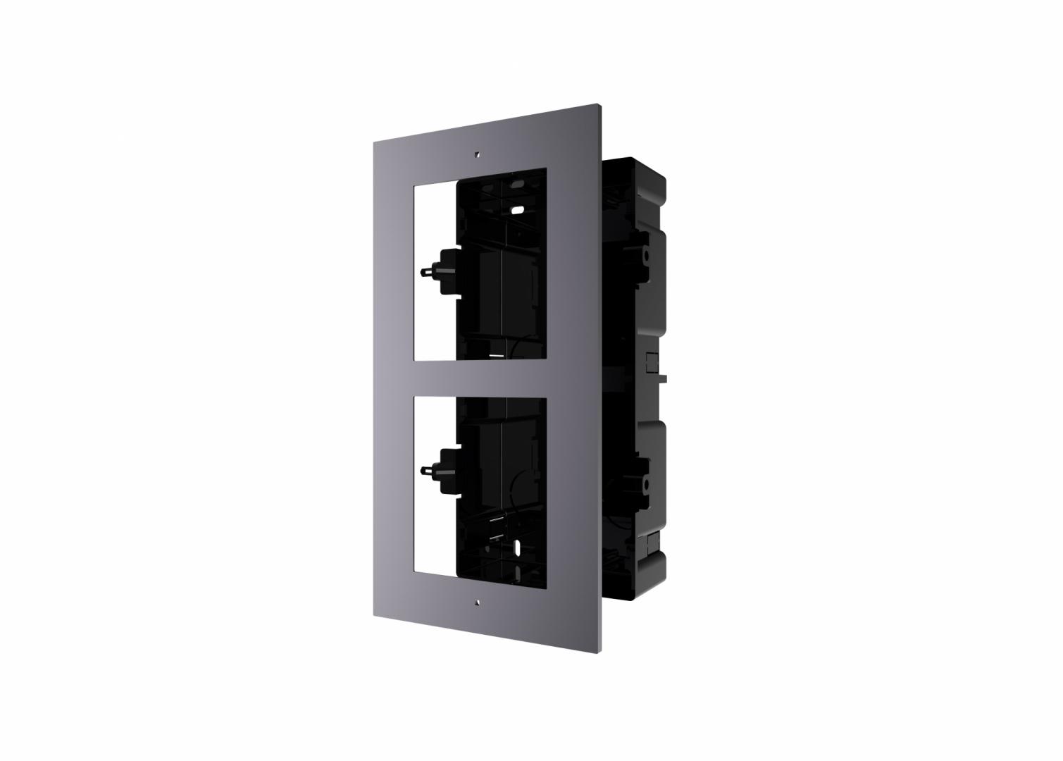 Panou frontal pentru 2 module de videointerfon modular Hikvision DS-KD- 1 Panou frontal pentru 2 module de videointerfon modular Hikvision DS-KD-
